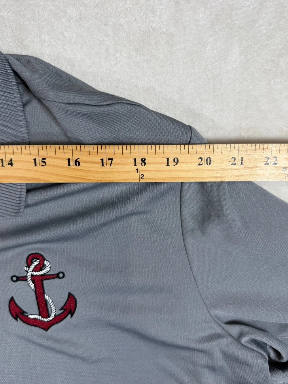 NWT Adidas Golf XL Men’s Gray Polo with Maroon Anchor Nautical Navy Logo